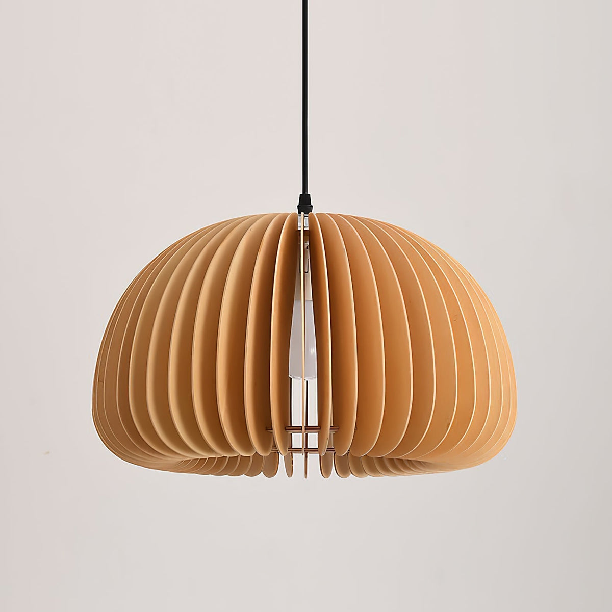 Doren hanglamp hout pompoen koepel noordisch