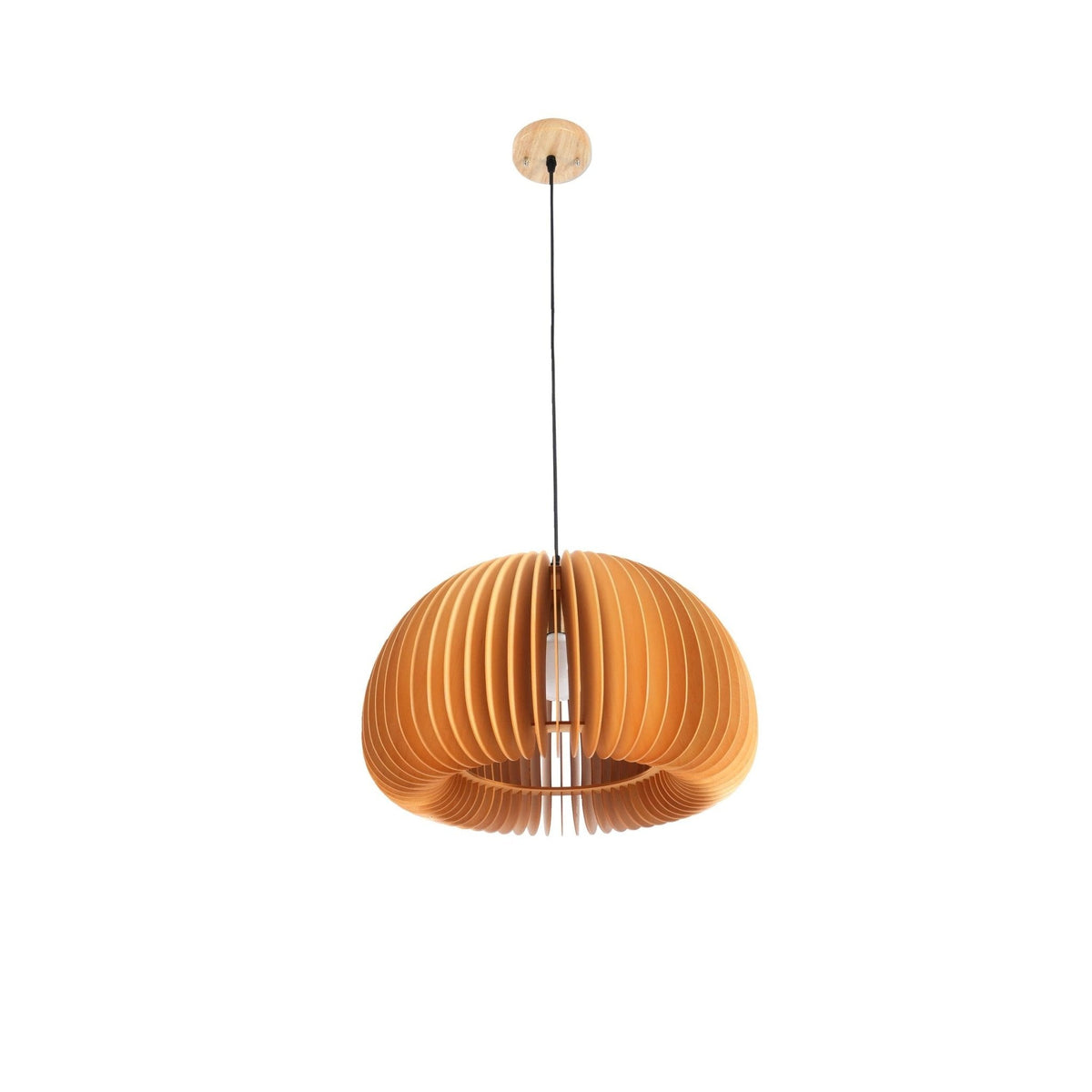 Doren hanglamp hout pompoen koepel noordisch