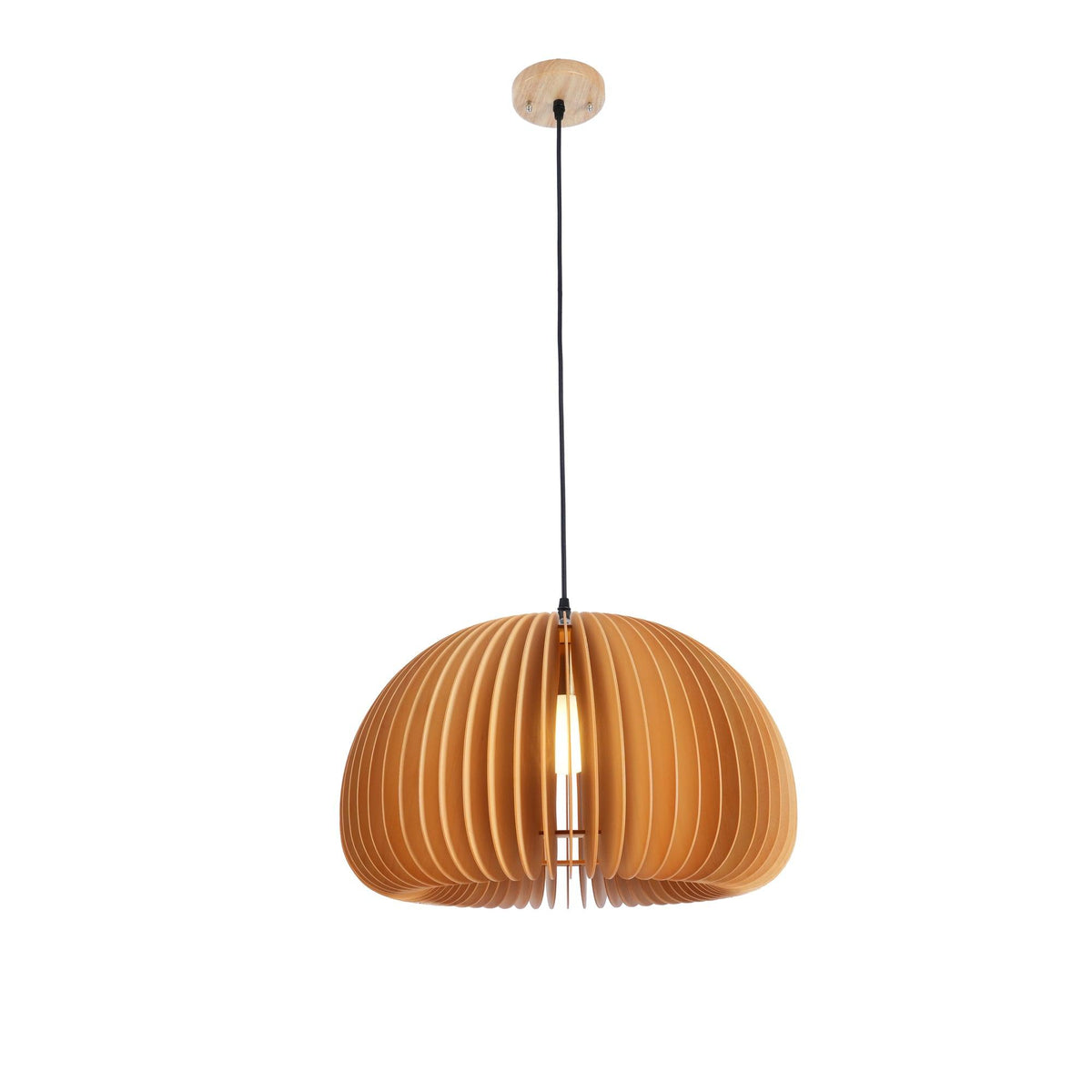 Doren hanglamp hout pompoen koepel noordisch