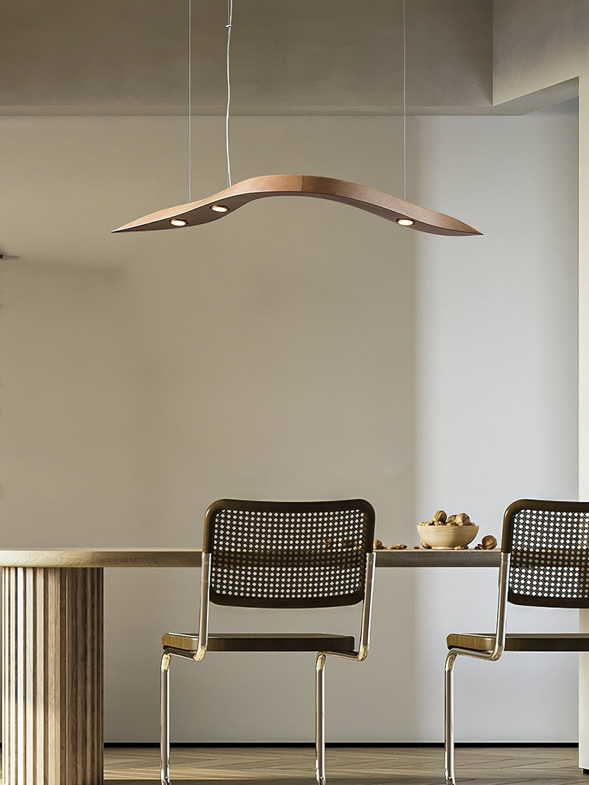Queral Flow Minimalistische hanglamp van hout