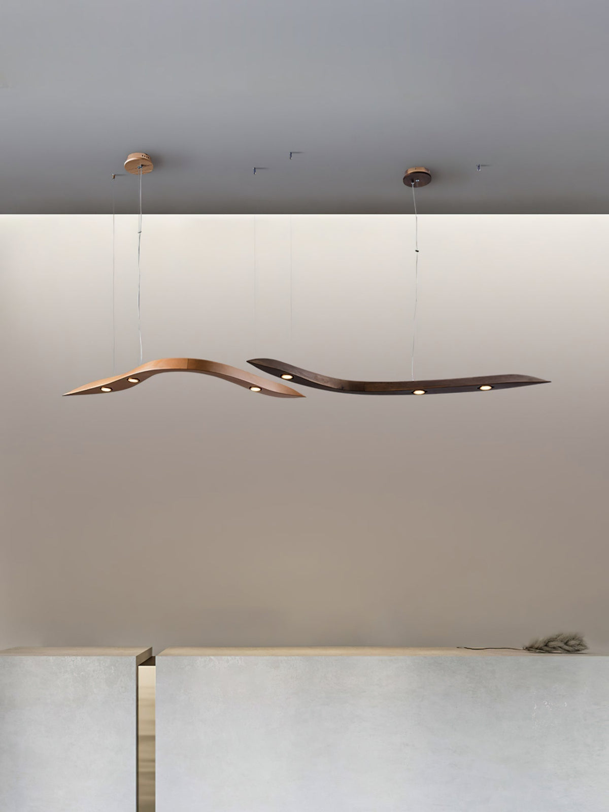 Queral Flow Minimalistische hanglamp van hout