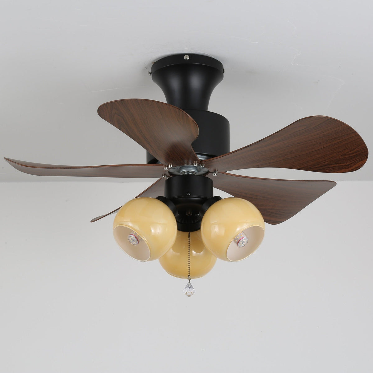 Rinania Vintage Walnootkleurige plafondventilator met verlichting