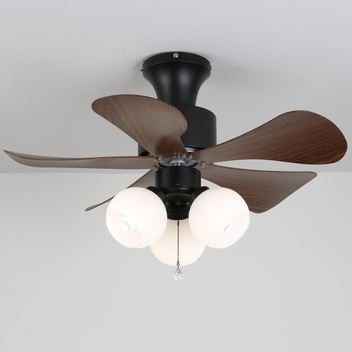 Rinania Vintage Walnootkleurige plafondventilator met verlichting