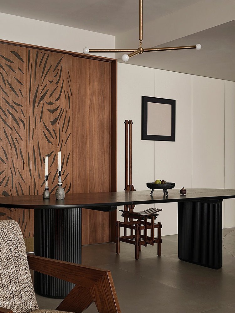 Solireon moderne kroonluchter met lineaire messing en leer