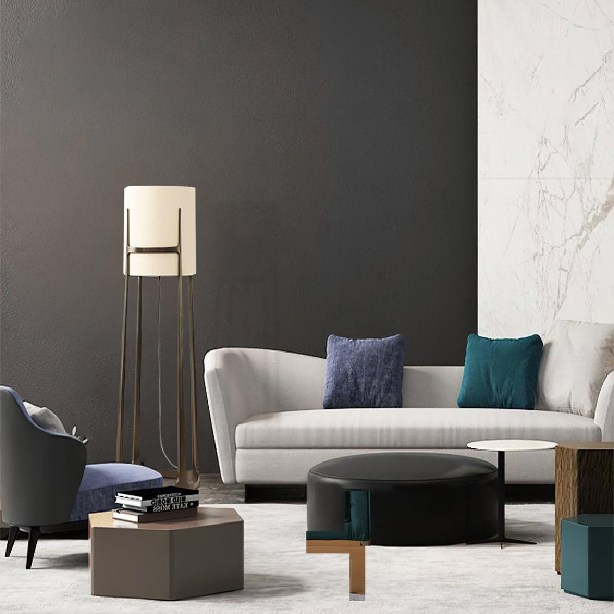 Mirinelle klassieke stoffen vloerlamp