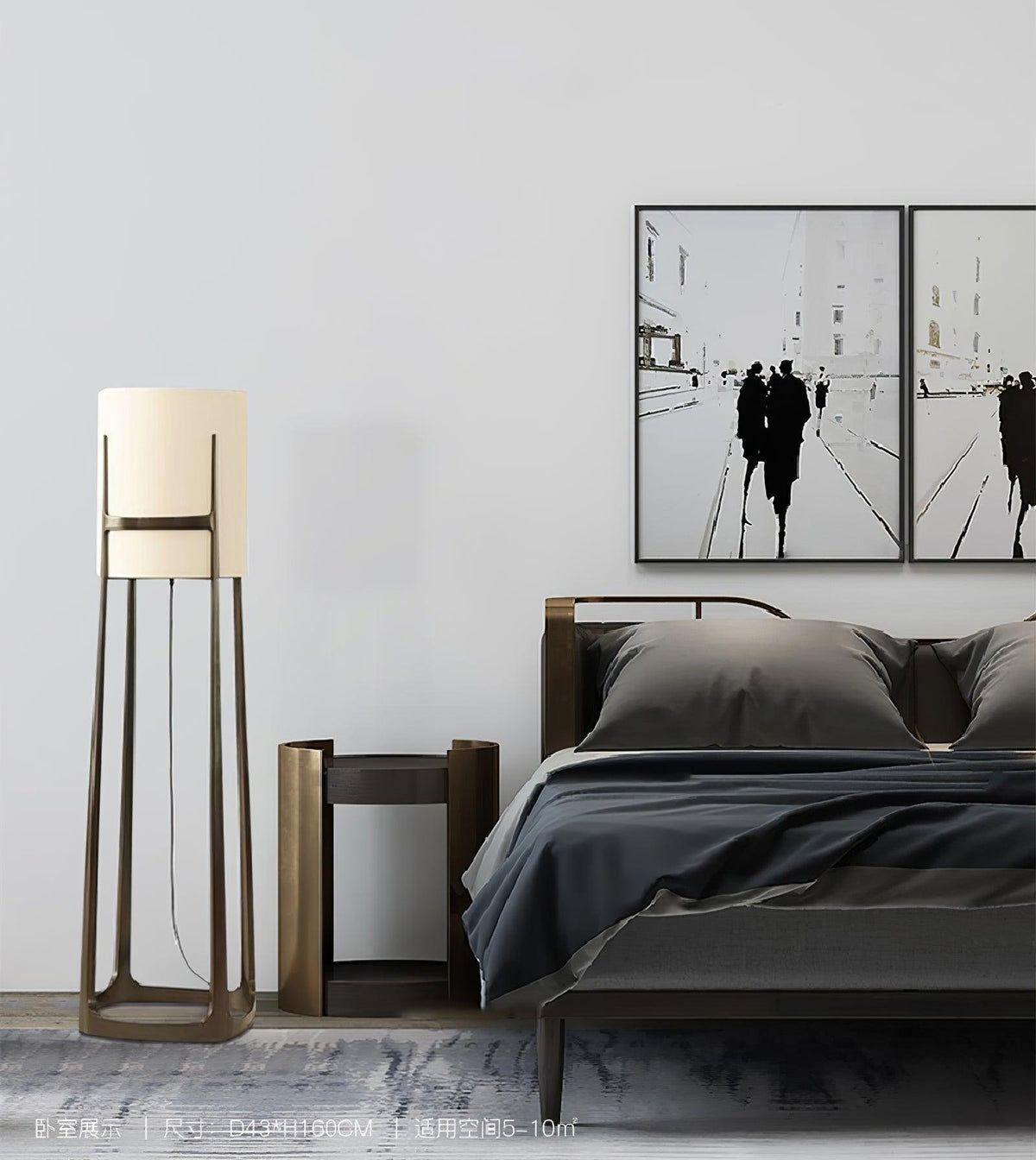 Mirinelle klassieke stoffen vloerlamp