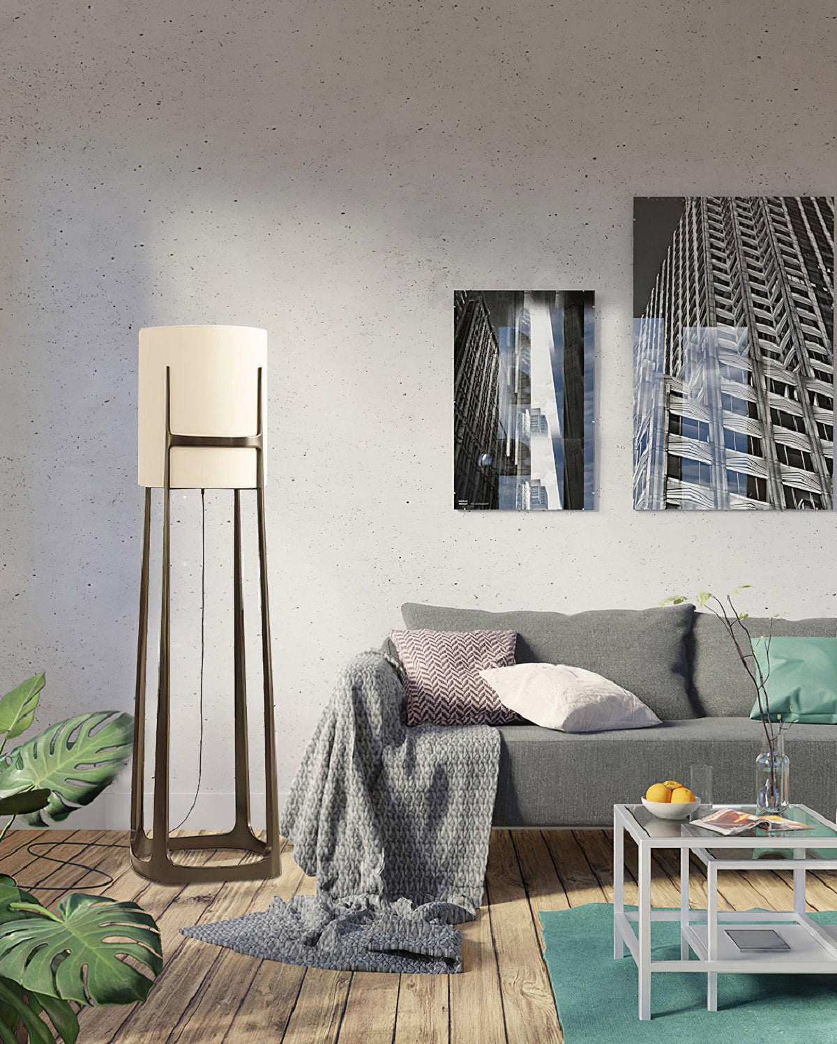 Mirinelle klassieke stoffen vloerlamp