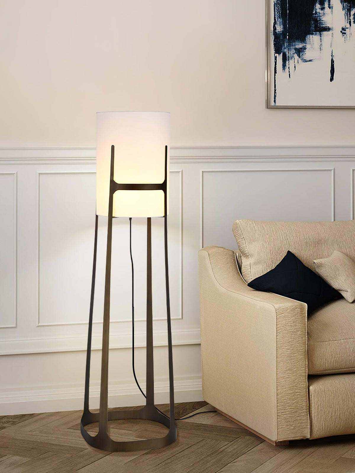 Mirinelle klassieke stoffen vloerlamp
