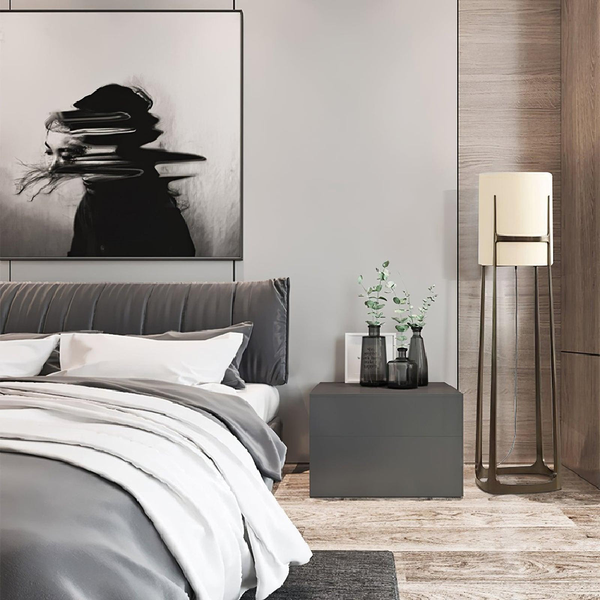 Mirinelle klassieke stoffen vloerlamp