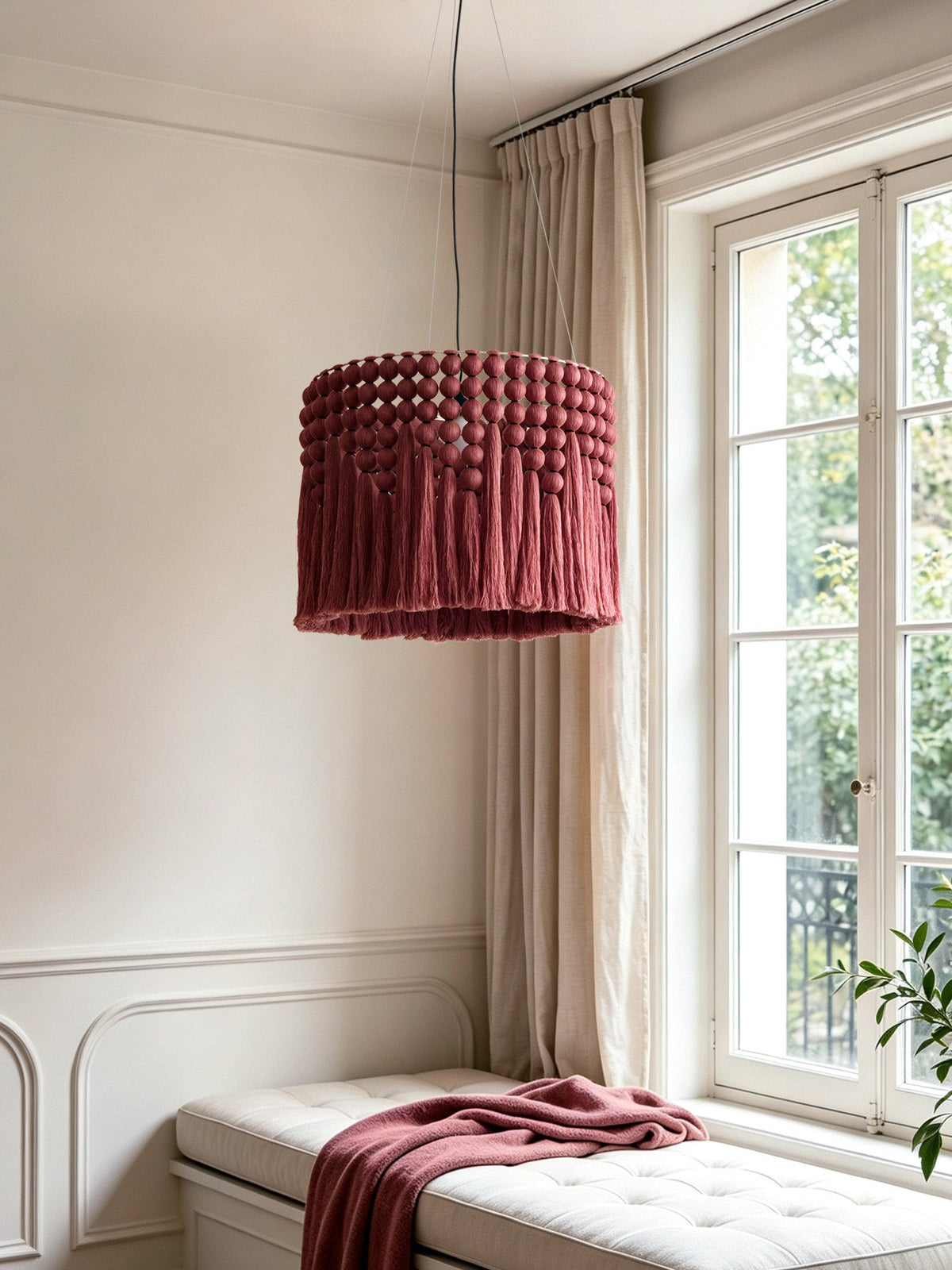 Verleigh macramé kwastjes hanglamp