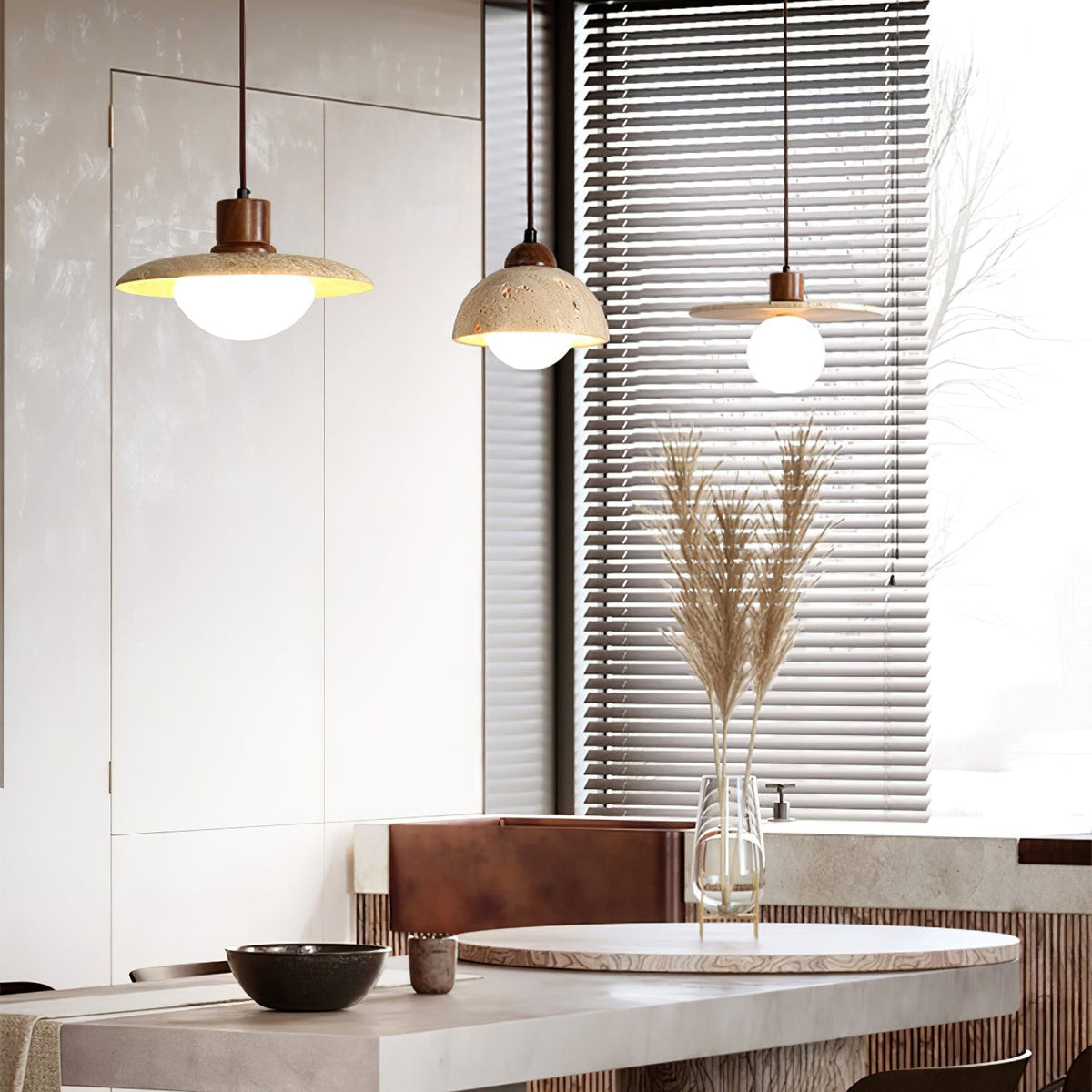 Seroaya travertin hanglamp Zes Stijl