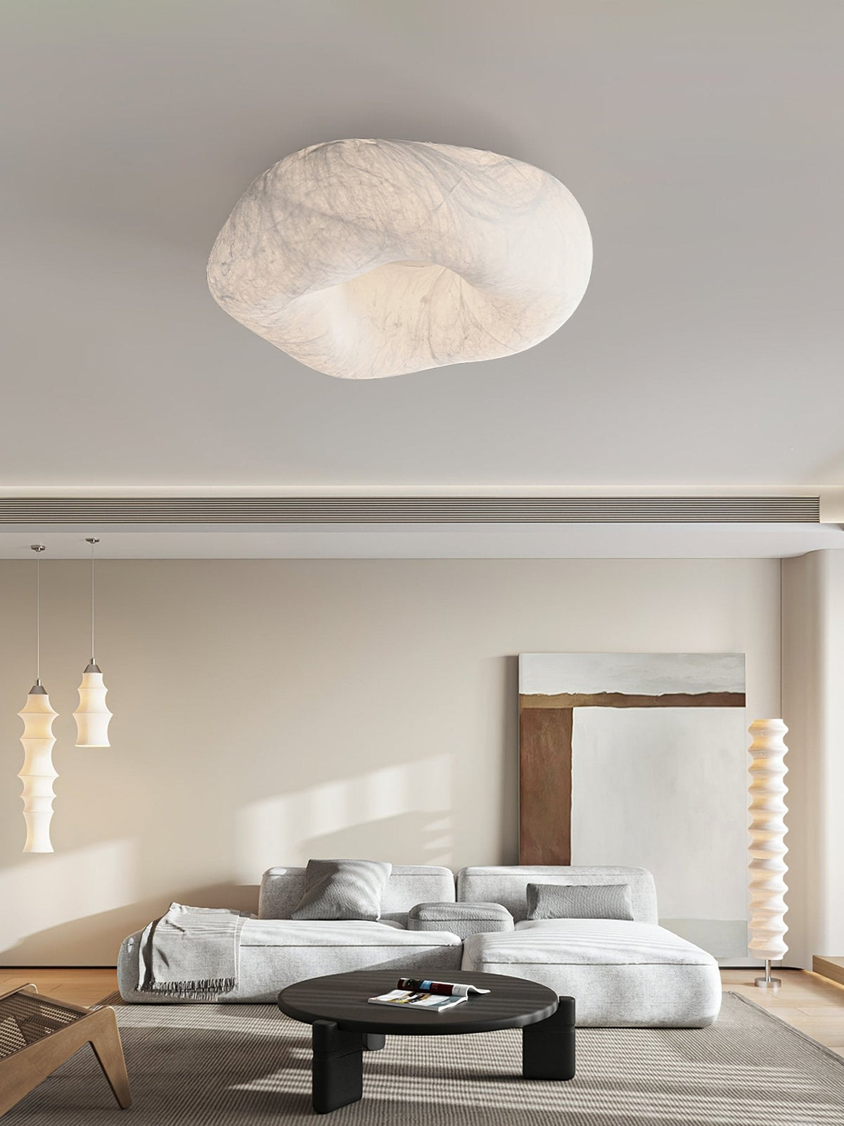 Calerelle plafondlamp met wolkenvorm zijde elegant
