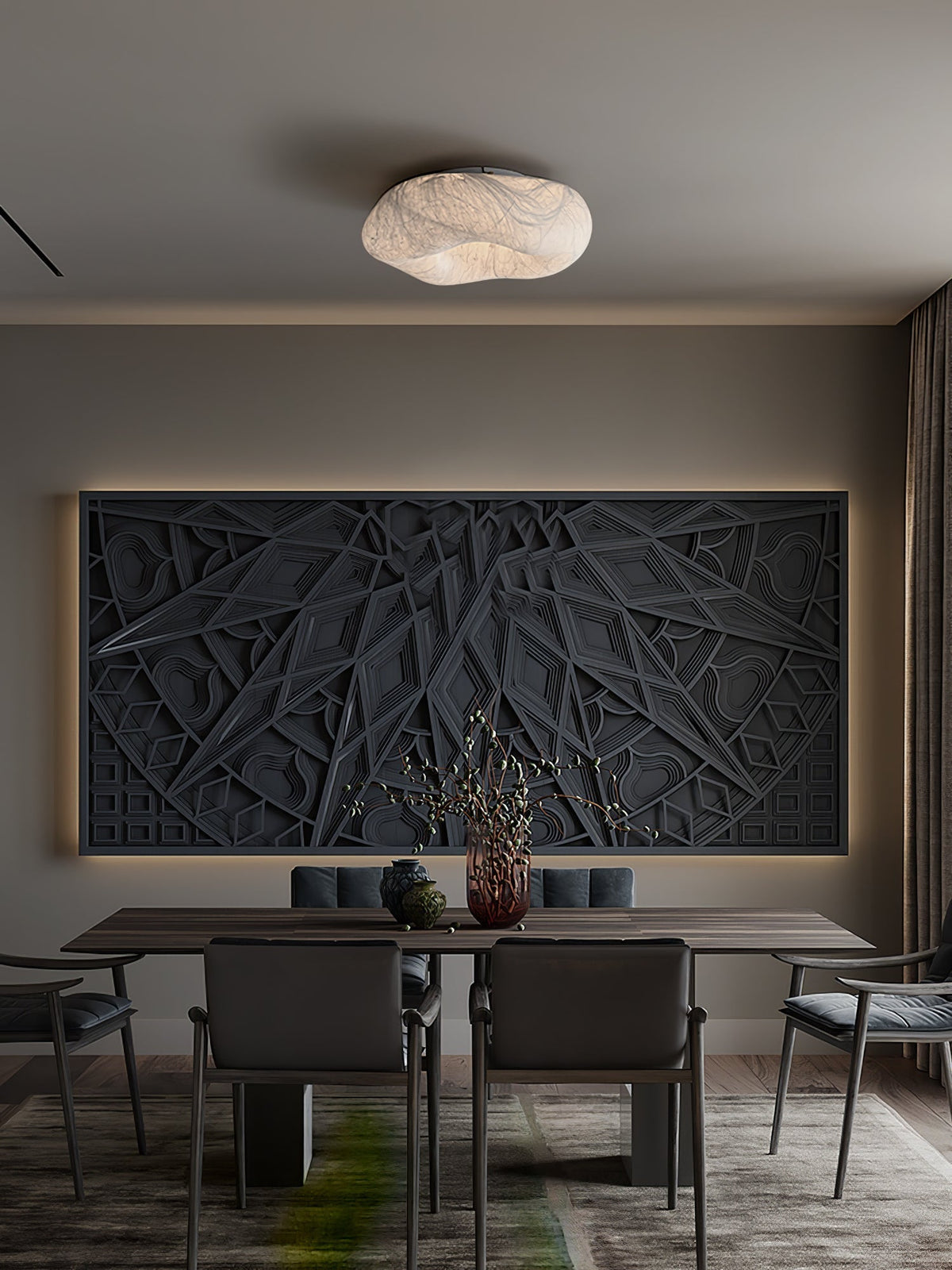 Calerelle plafondlamp met wolkenvorm zijde elegant