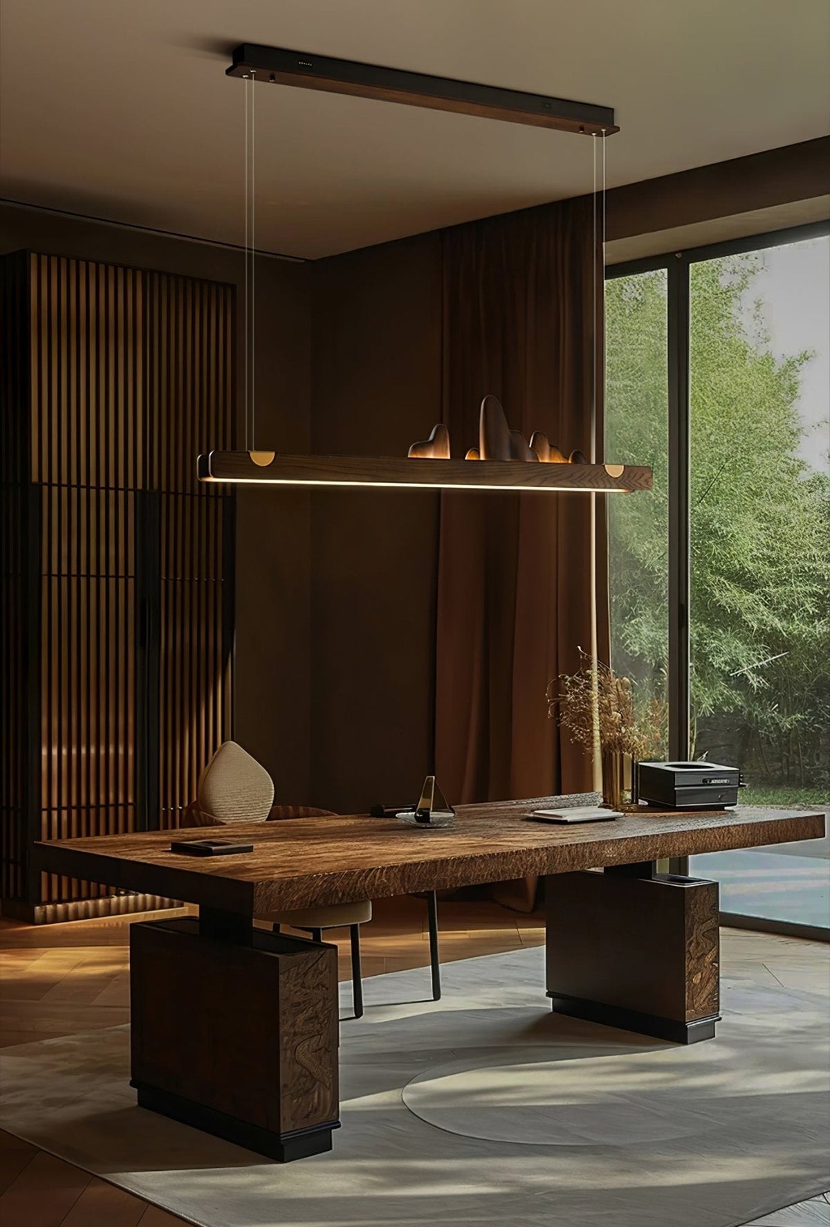 Elvaaine Moderne hanglamp van walnoothout