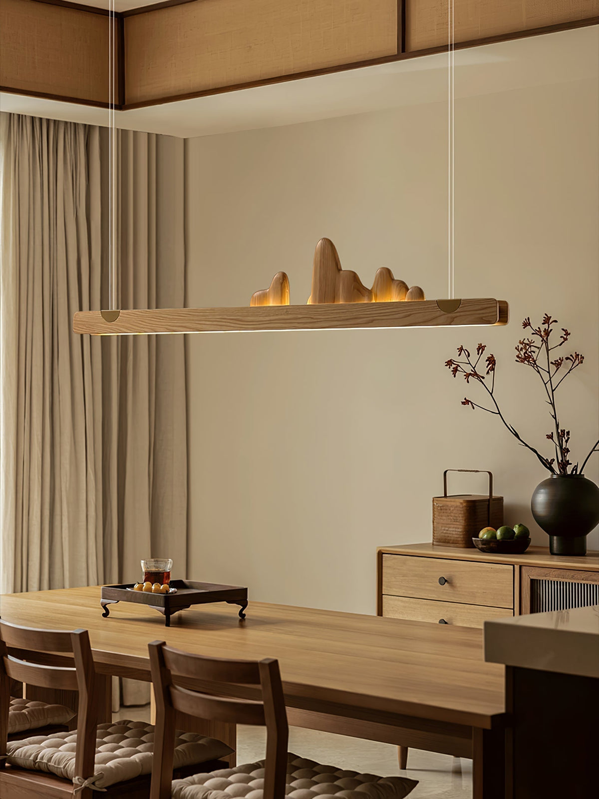 Elvaaine Moderne hanglamp van walnoothout