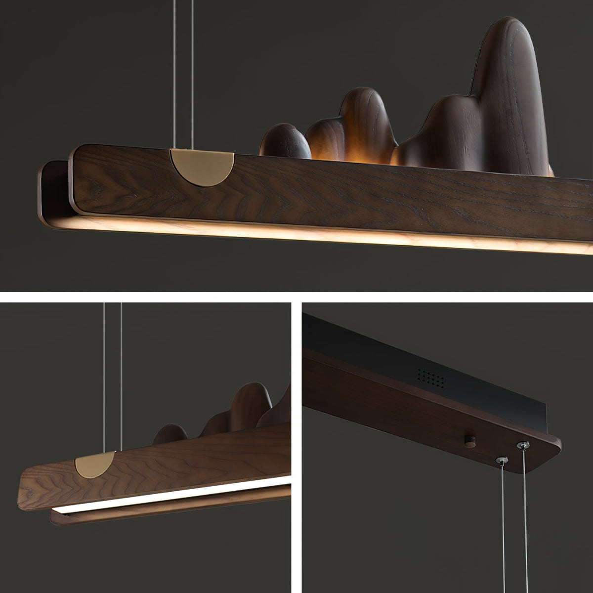 Elvaaine Moderne hanglamp van walnoothout