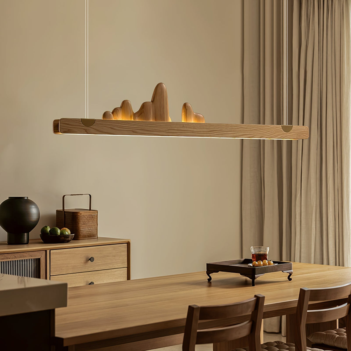 Elvaaine Moderne hanglamp van walnoothout