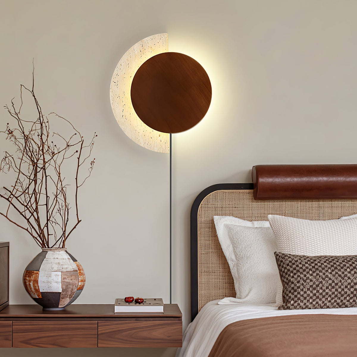 Crescent Halo wandlamp met stekker