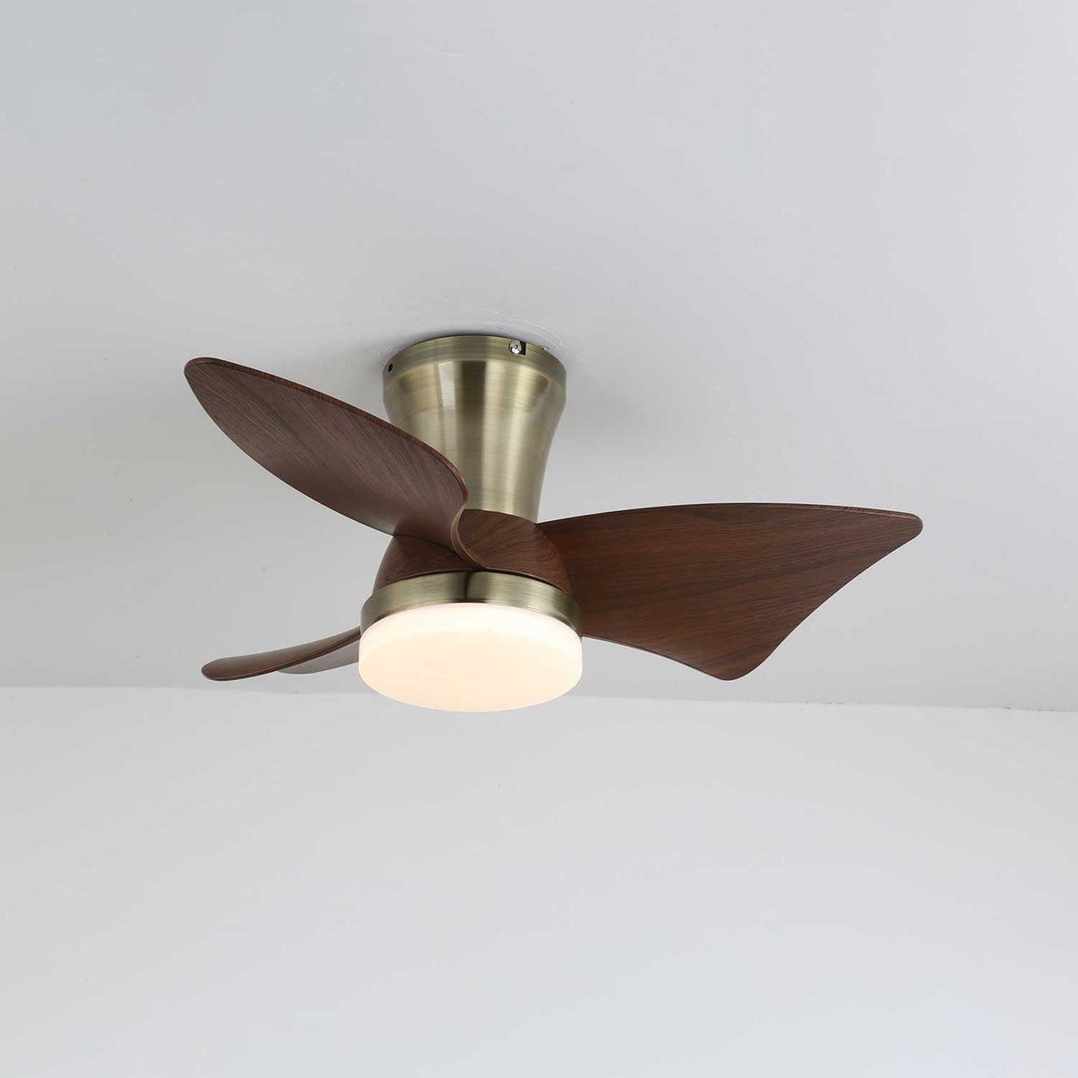 Aldivora Moderne plafondventilator met verlichting van walnoot