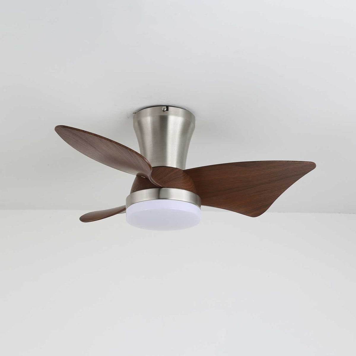 Aldivora Moderne plafondventilator met verlichting van walnoot