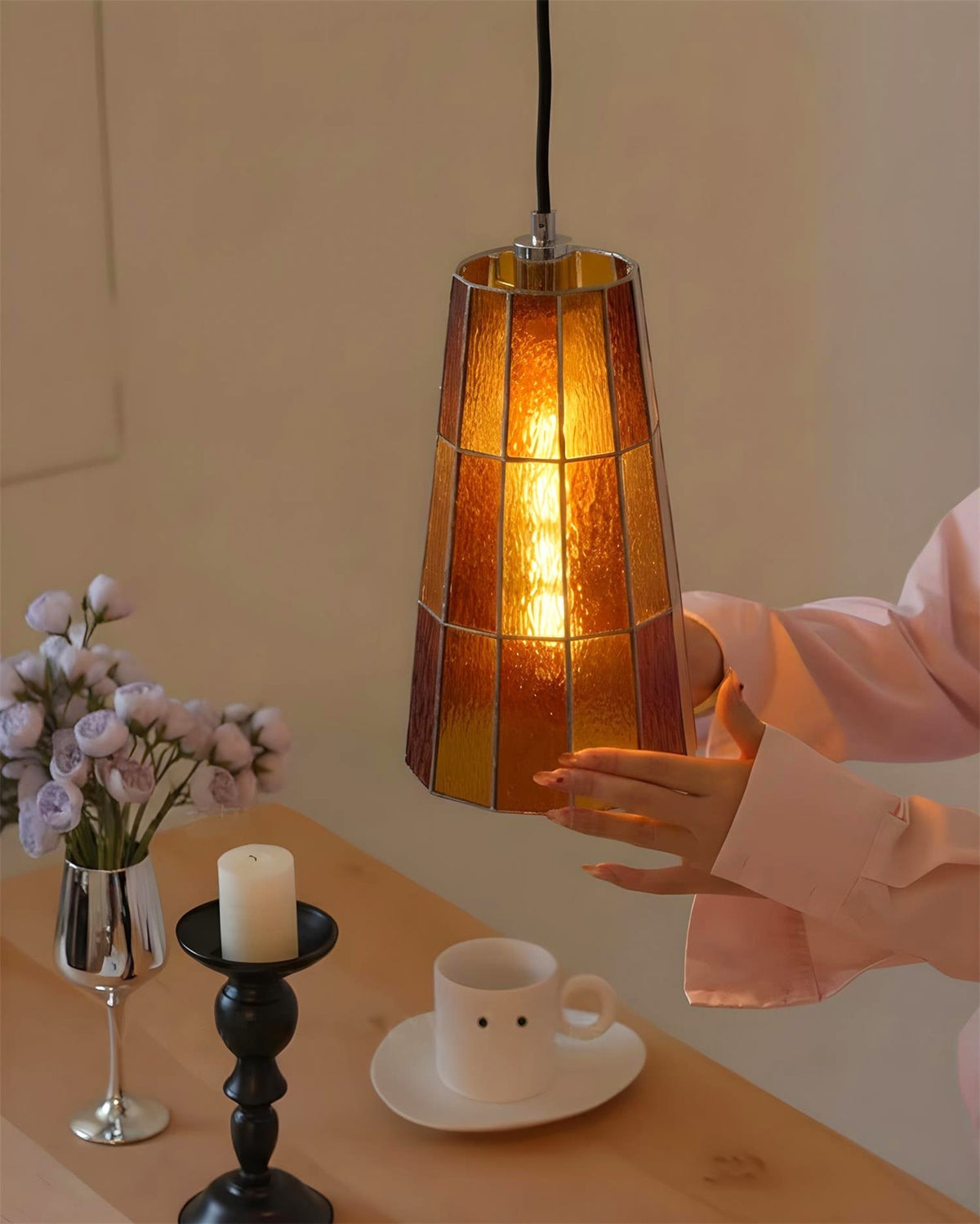 Lanviro hanglamp met glazen kap
