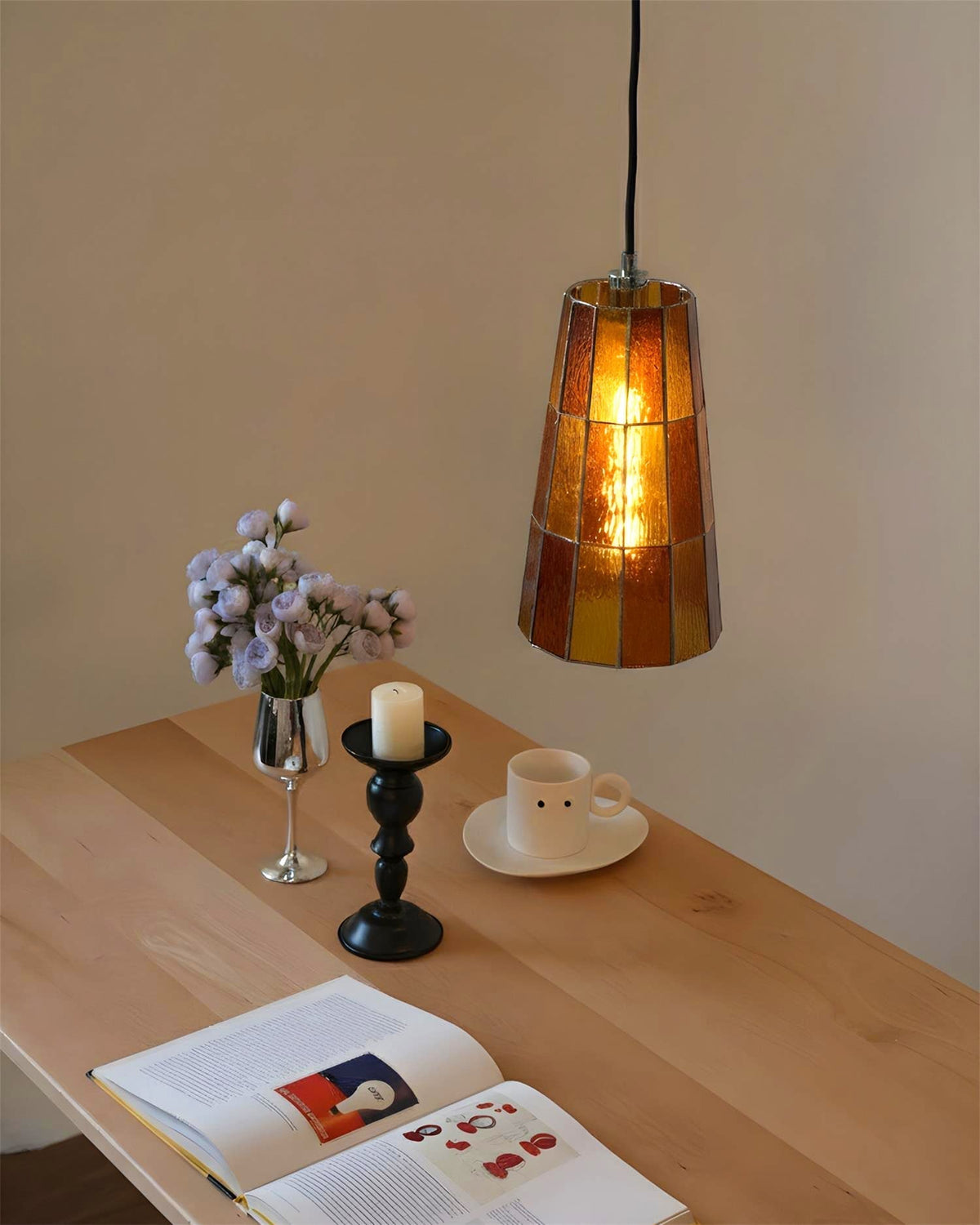 Lanviro hanglamp met glazen kap