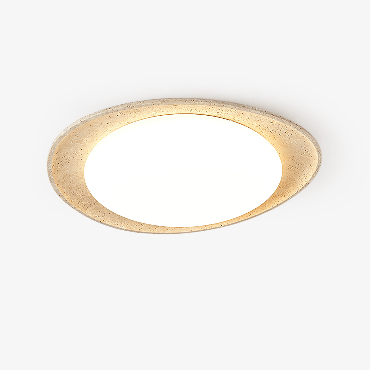 Cunorarae plafondlamp van geel travertin