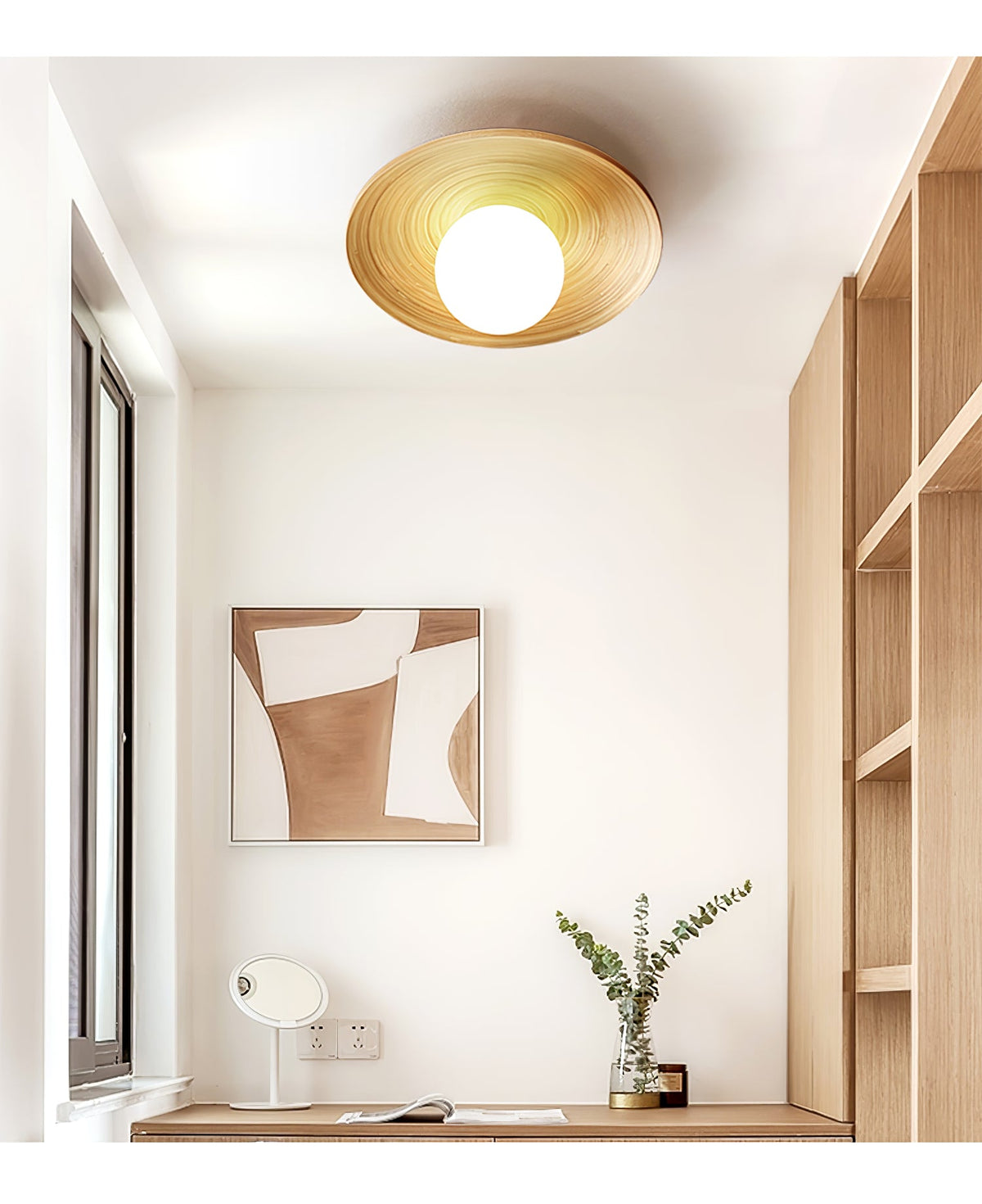 Ivoris plafondlamp Soluna hout Orbital
