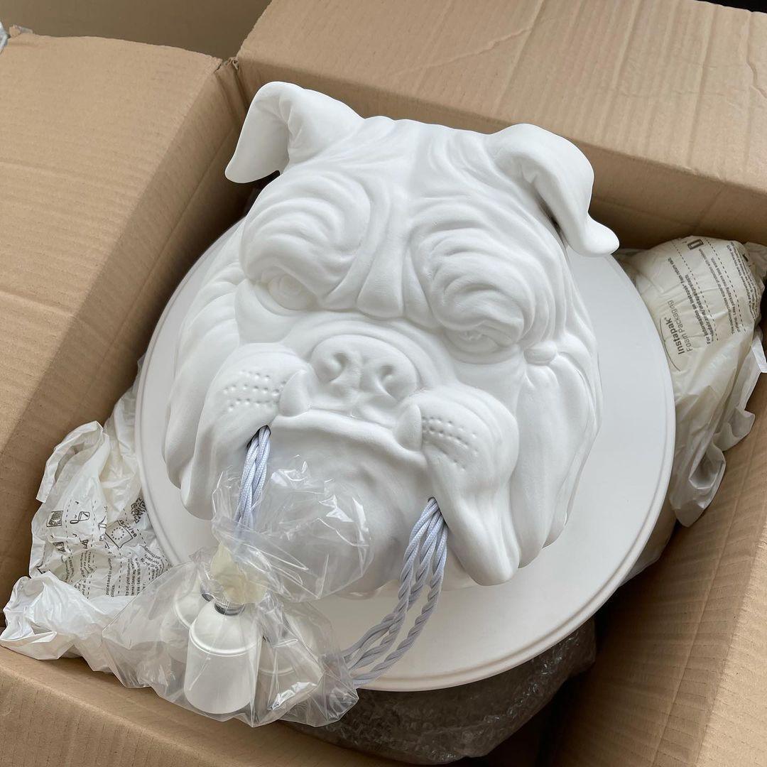Umeri wandlamp Bulldog Sculpture Whimsical