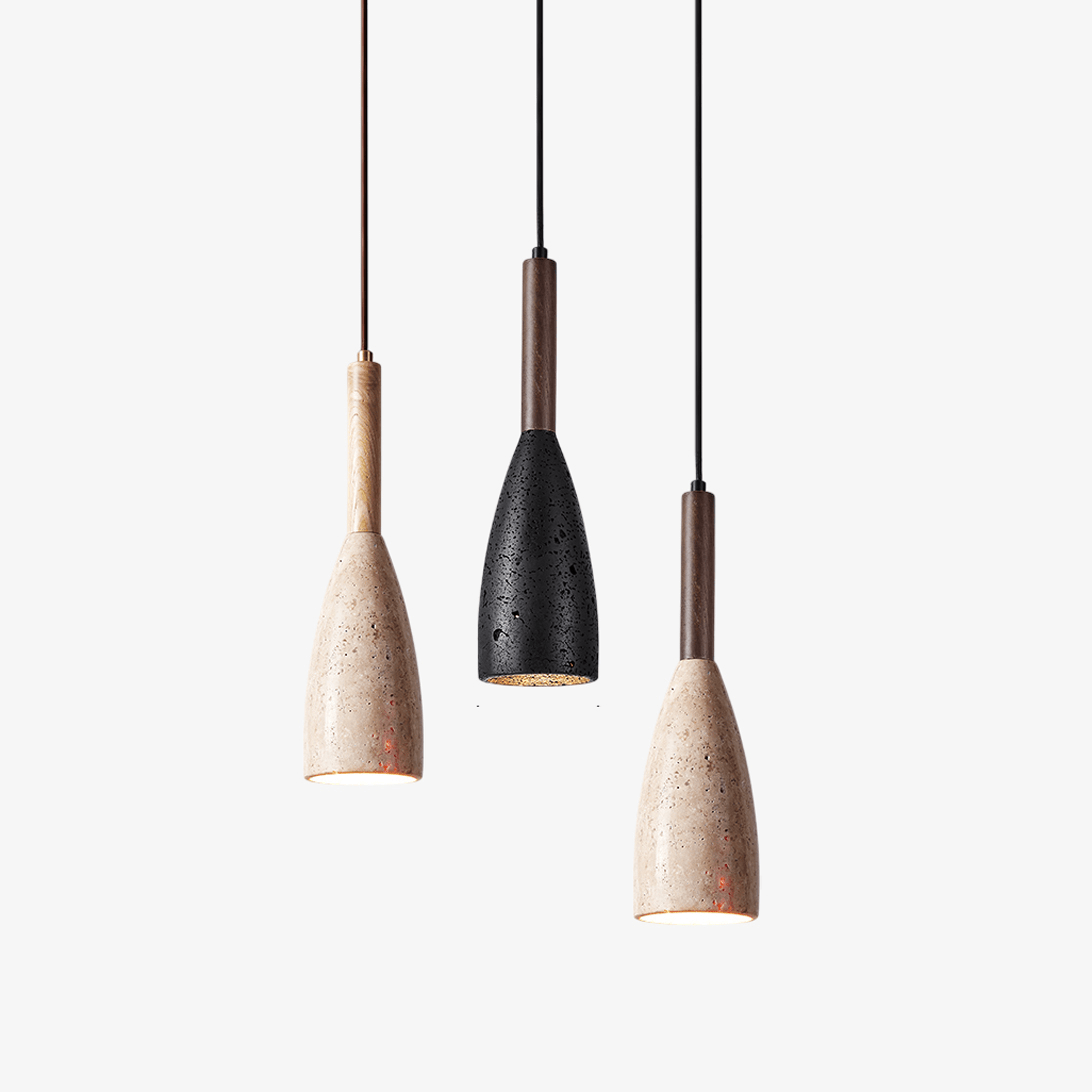 Nerian travertin traanvormige hanglamp