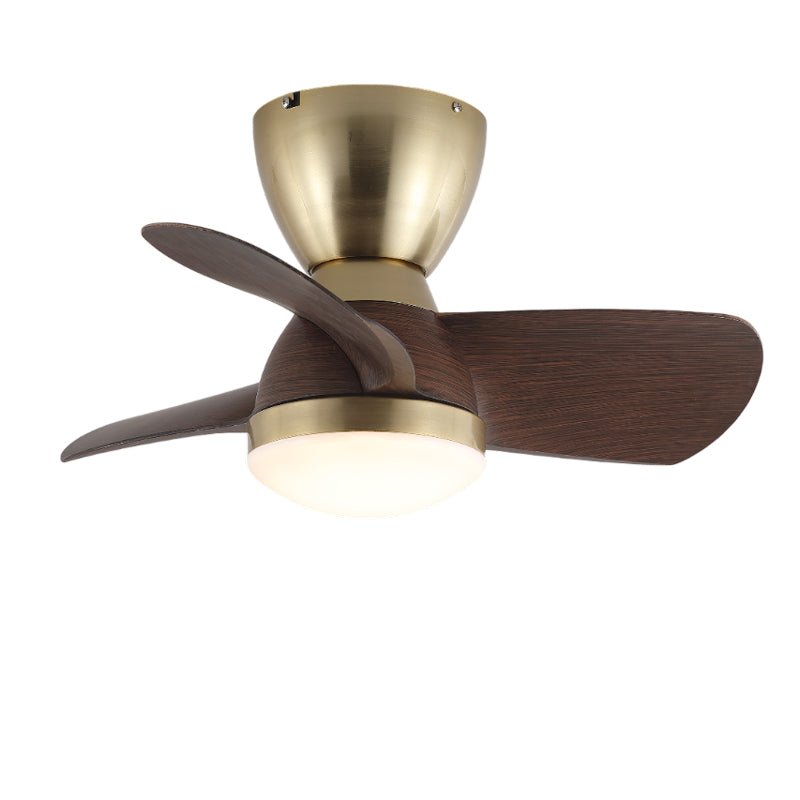 Aldiian minimalistisch messing houten plafondventilator met verlichting