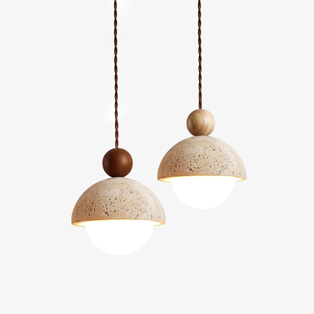 Bexn hanglamp van geel travertin