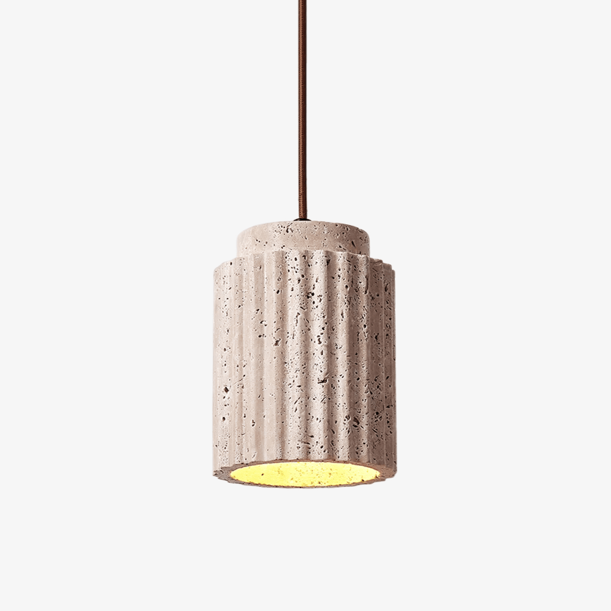 Serinaya hanglamp van geel travertin