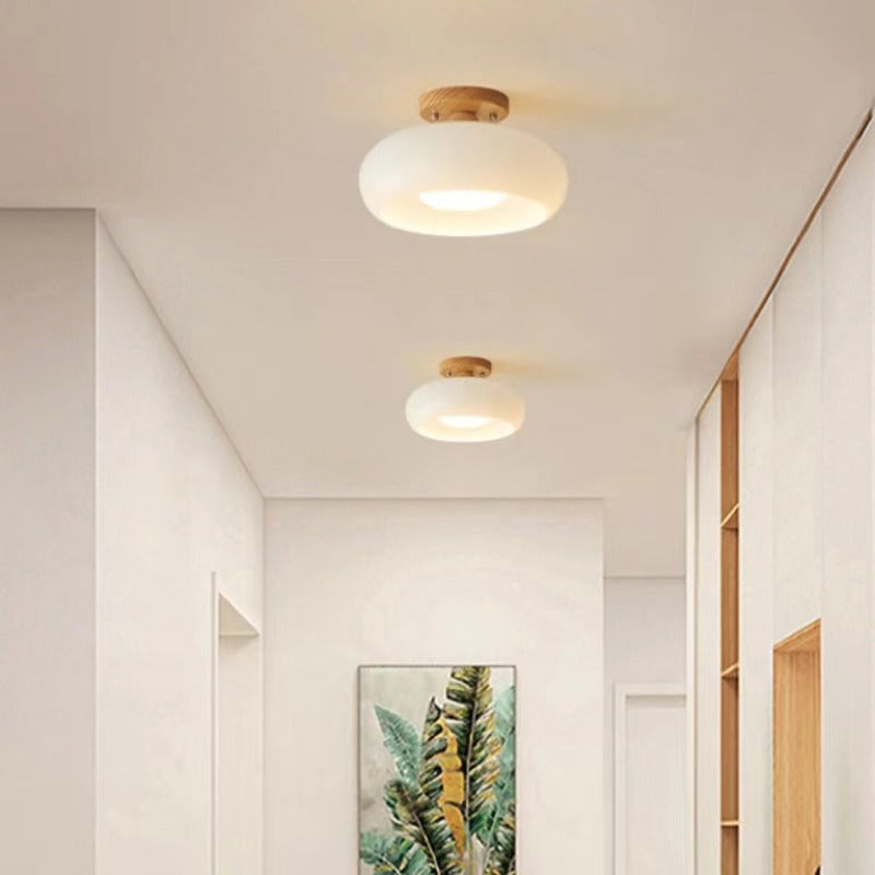 Hailie Modern Design LED Plafondlamp Wit Hout Glas Eetkamer