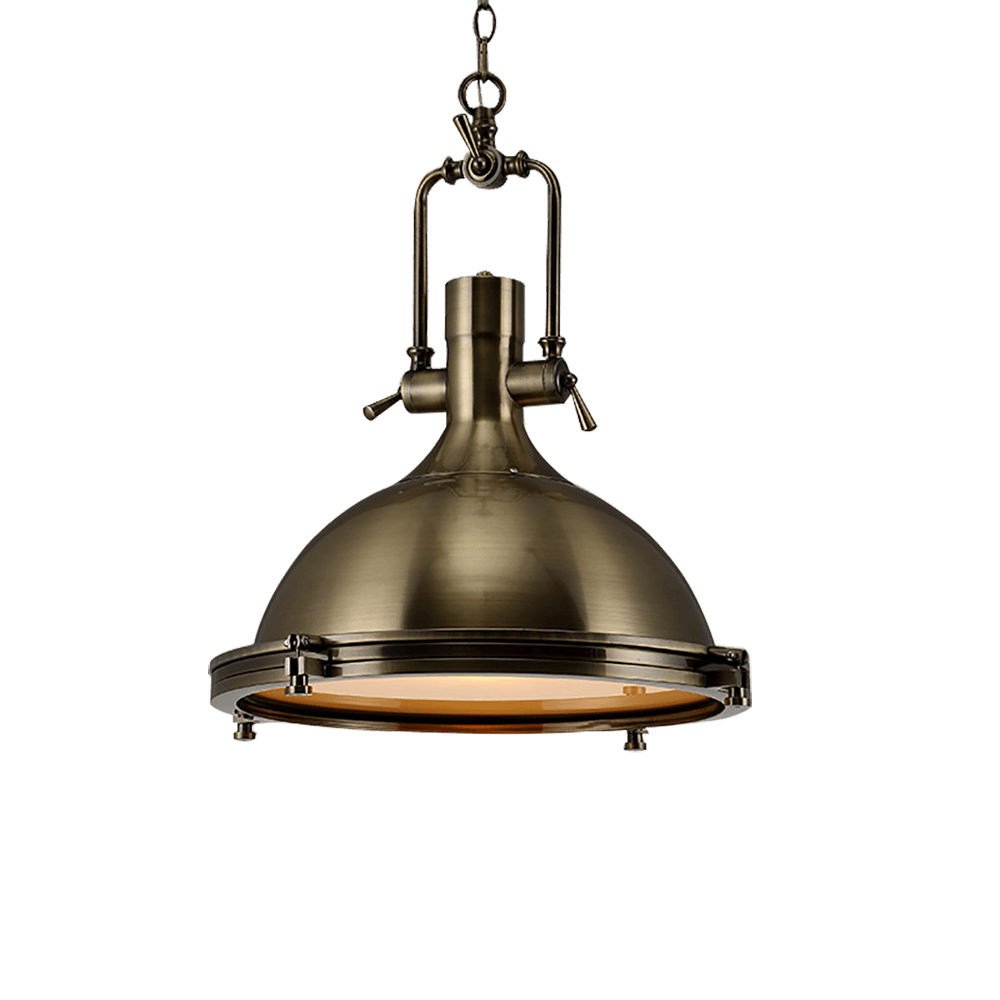 Silven hanglamp messing ribbelvormig koepel industriële stijl