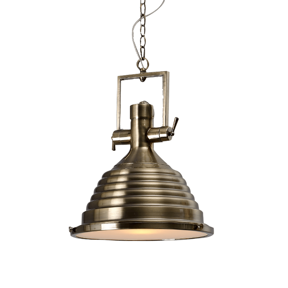 Silven hanglamp messing ribbelvormig koepel industriële stijl