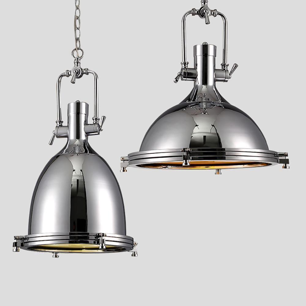Silven hanglamp messing ribbelvormig koepel industriële stijl