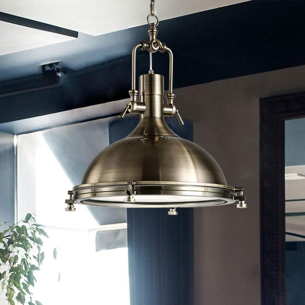 Silven hanglamp messing ribbelvormig koepel industriële stijl