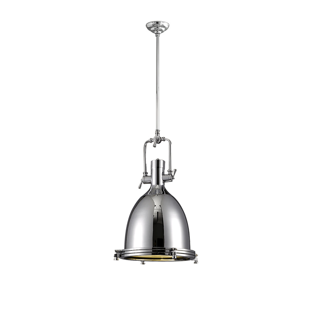 Silven hanglamp messing ribbelvormig koepel industriële stijl