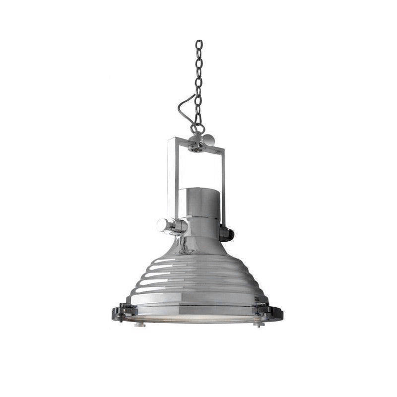 Silven hanglamp messing ribbelvormig koepel industriële stijl
