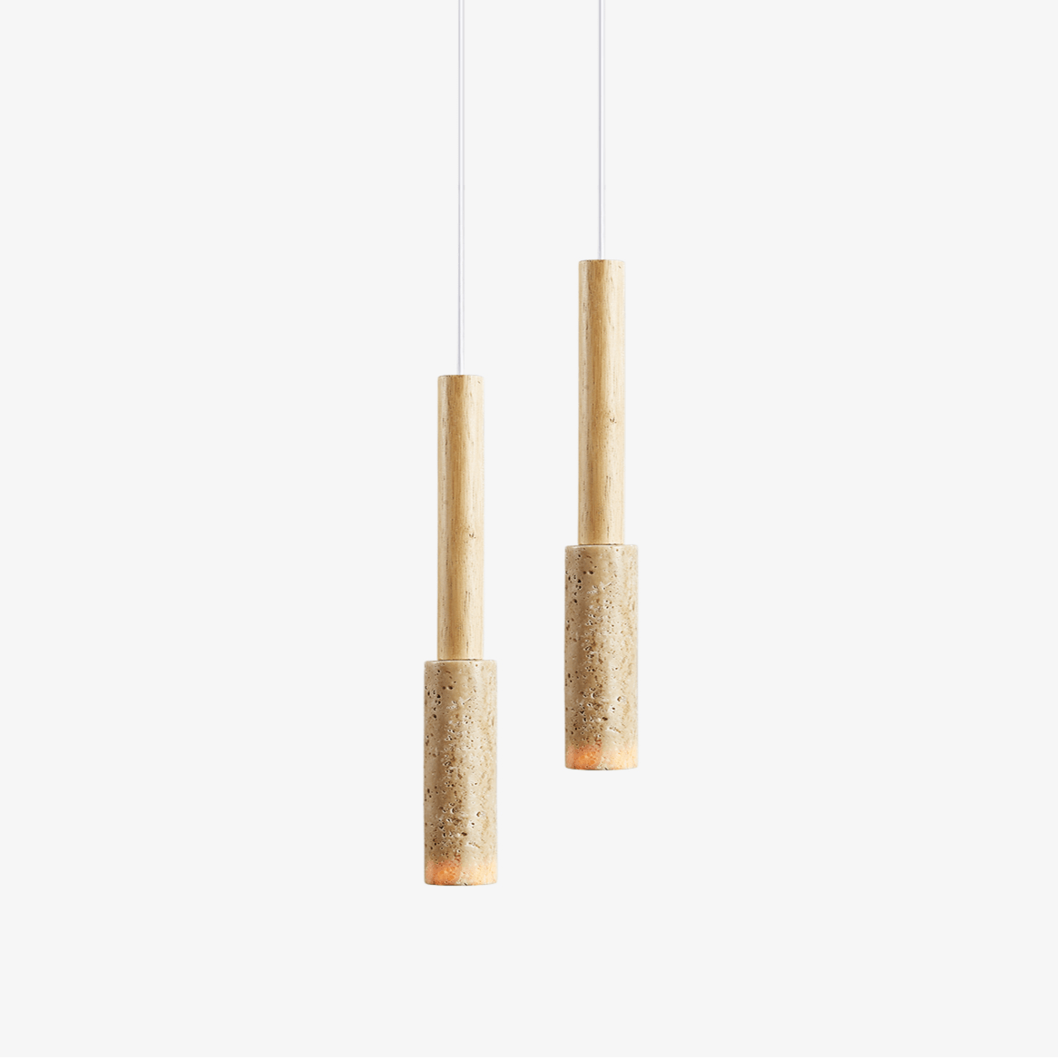 Mercer hanglamp met geel travertinstok