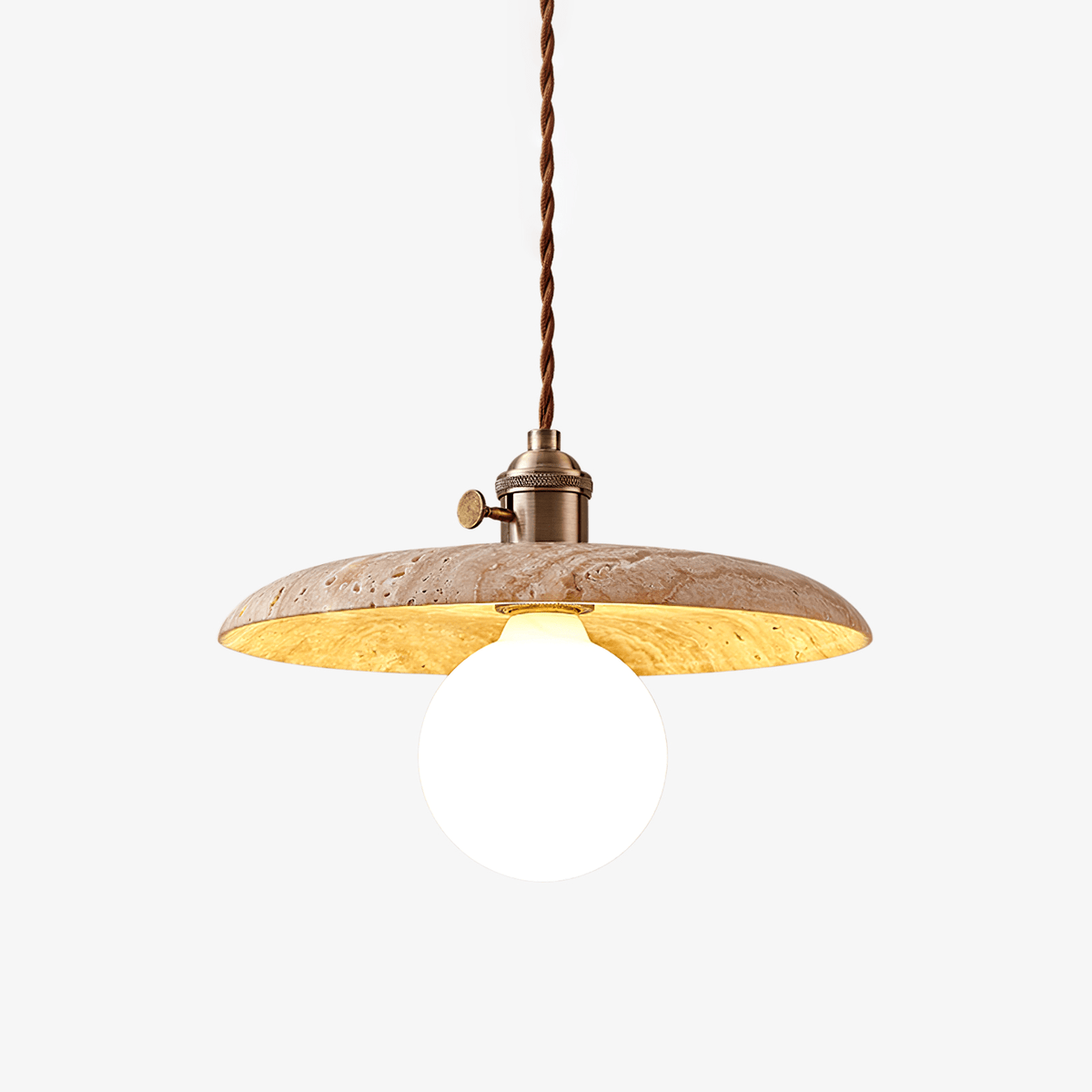 Tavaora minimalistische hanglamp van geel travertin