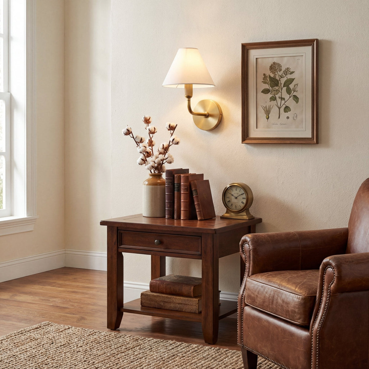 Solivelle wandlamp met messing afwerking