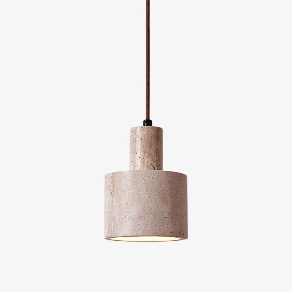 Cairn cilindrische hanglamp van geel travertin
