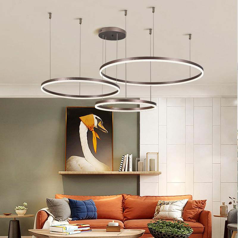 Alonza Moderne Grote  Hanglampen Wit Metaal Slaapkamer  Woonkamer Tir-Cirkel