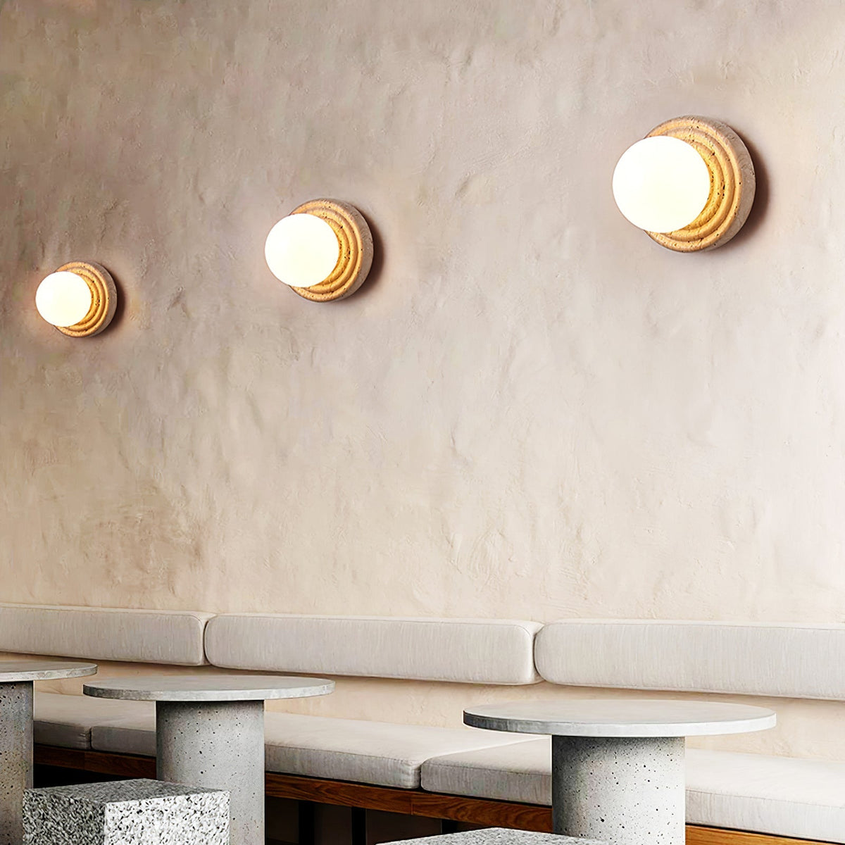Valuella Travertin Bolvormig Wandlamp / Plafondlamp