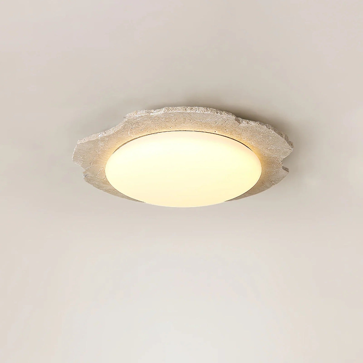 Nimbe Halo plafondlamp in geel travertin
