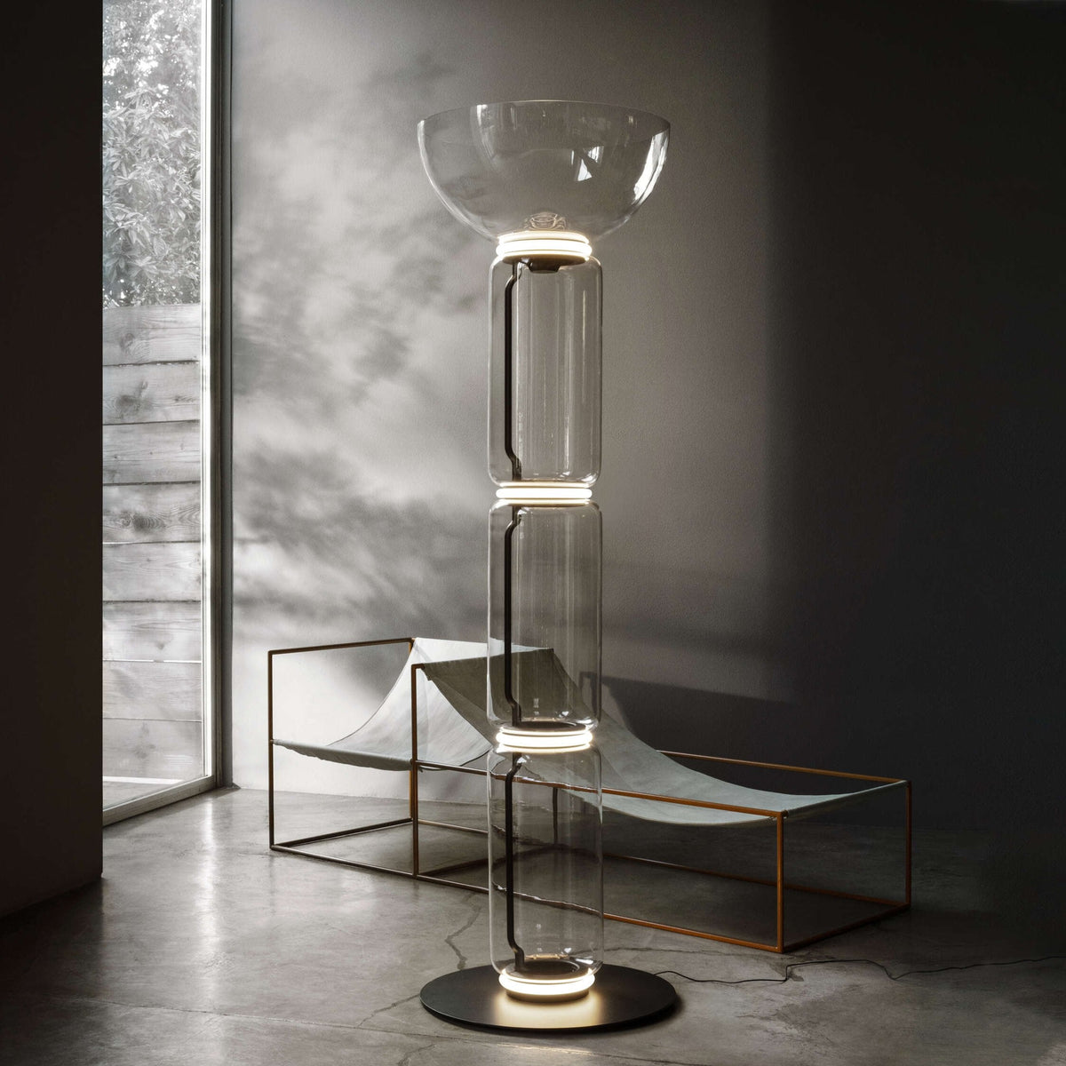 Cyrilys vloerlamp bamboe glas
