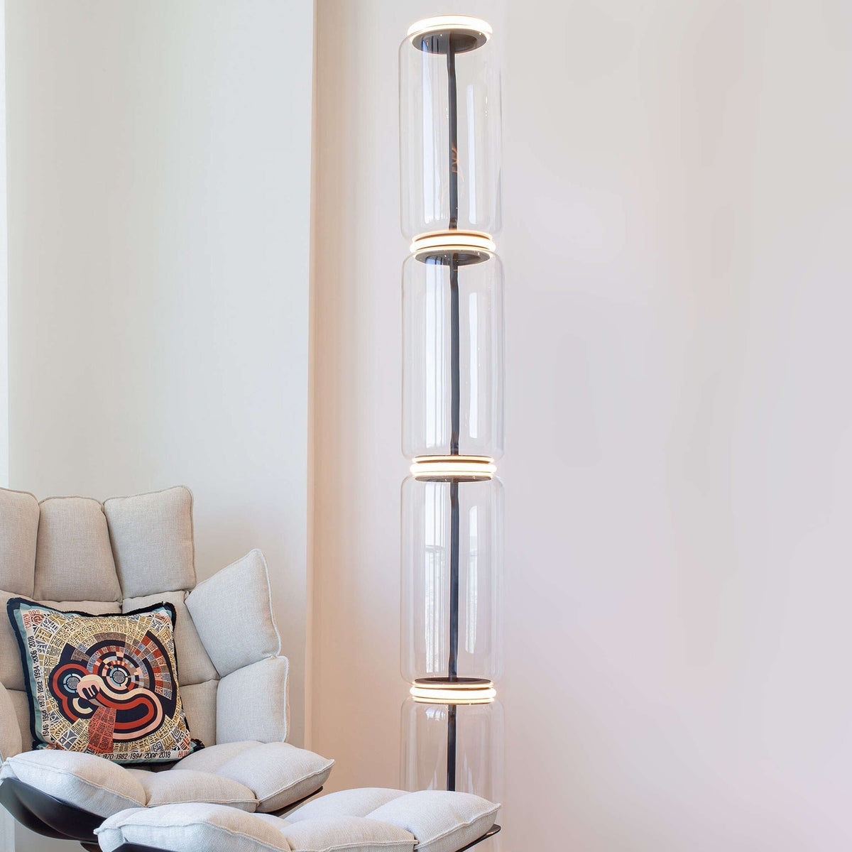 Cyrilys vloerlamp bamboe glas
