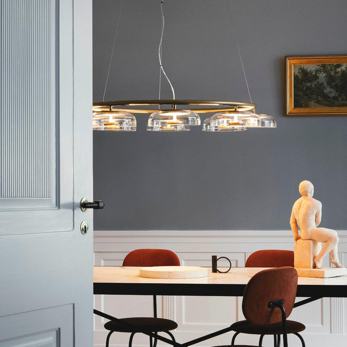 Aethera ronde glazen kroonluchter